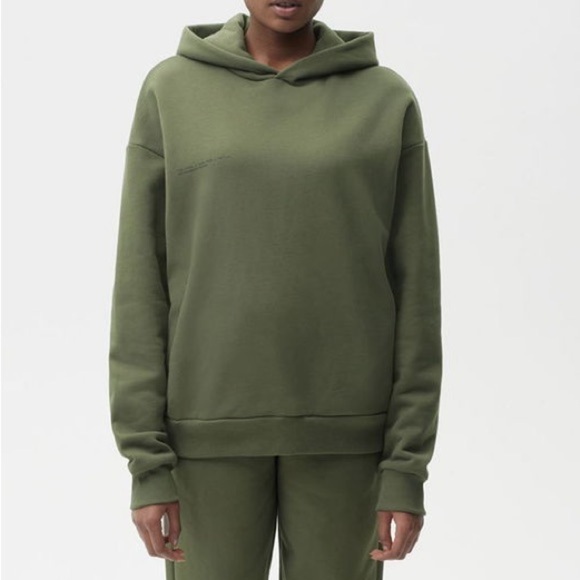 Pangaia Sweaters - Pangaia Comfy 365 Mid Weight Cotton Hoodie in Green Olive